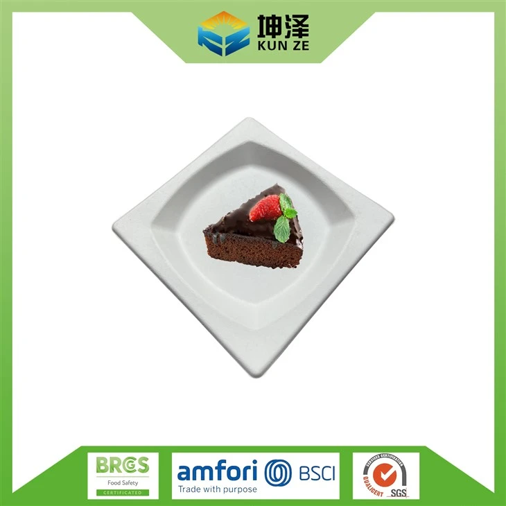 Platos de postre compostables