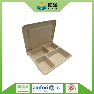 Contenedor de comida desechable de 4 compartimentos