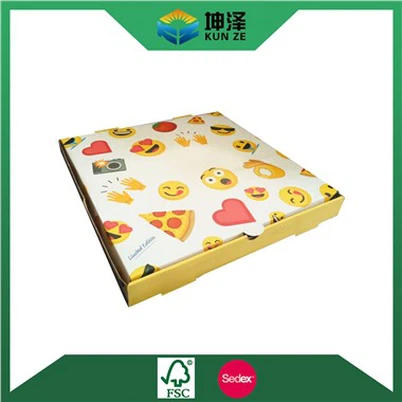 Caja amarilla de pizza